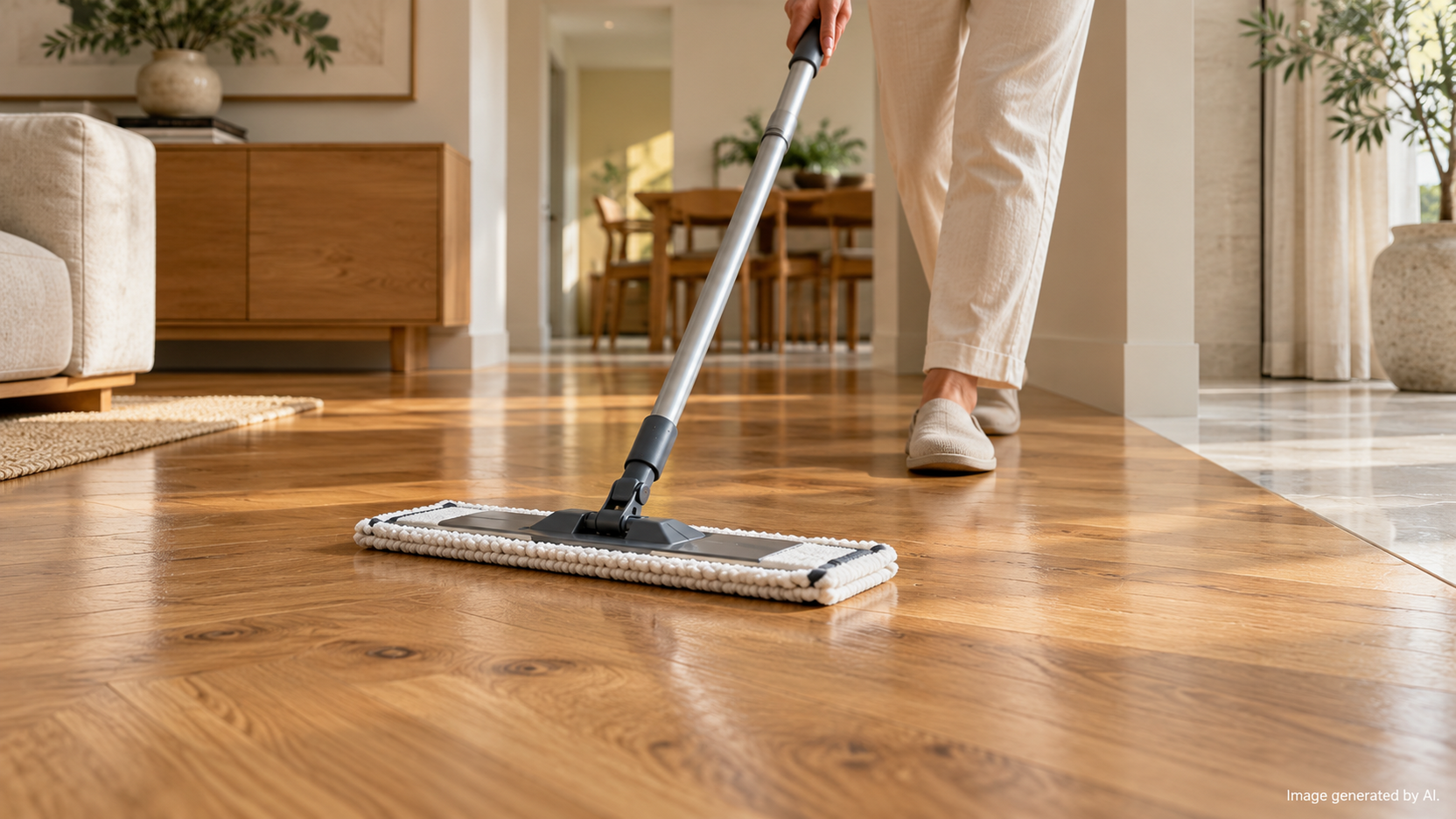 Adding fragrance to floor cleaner safely: product and floor-surface checks