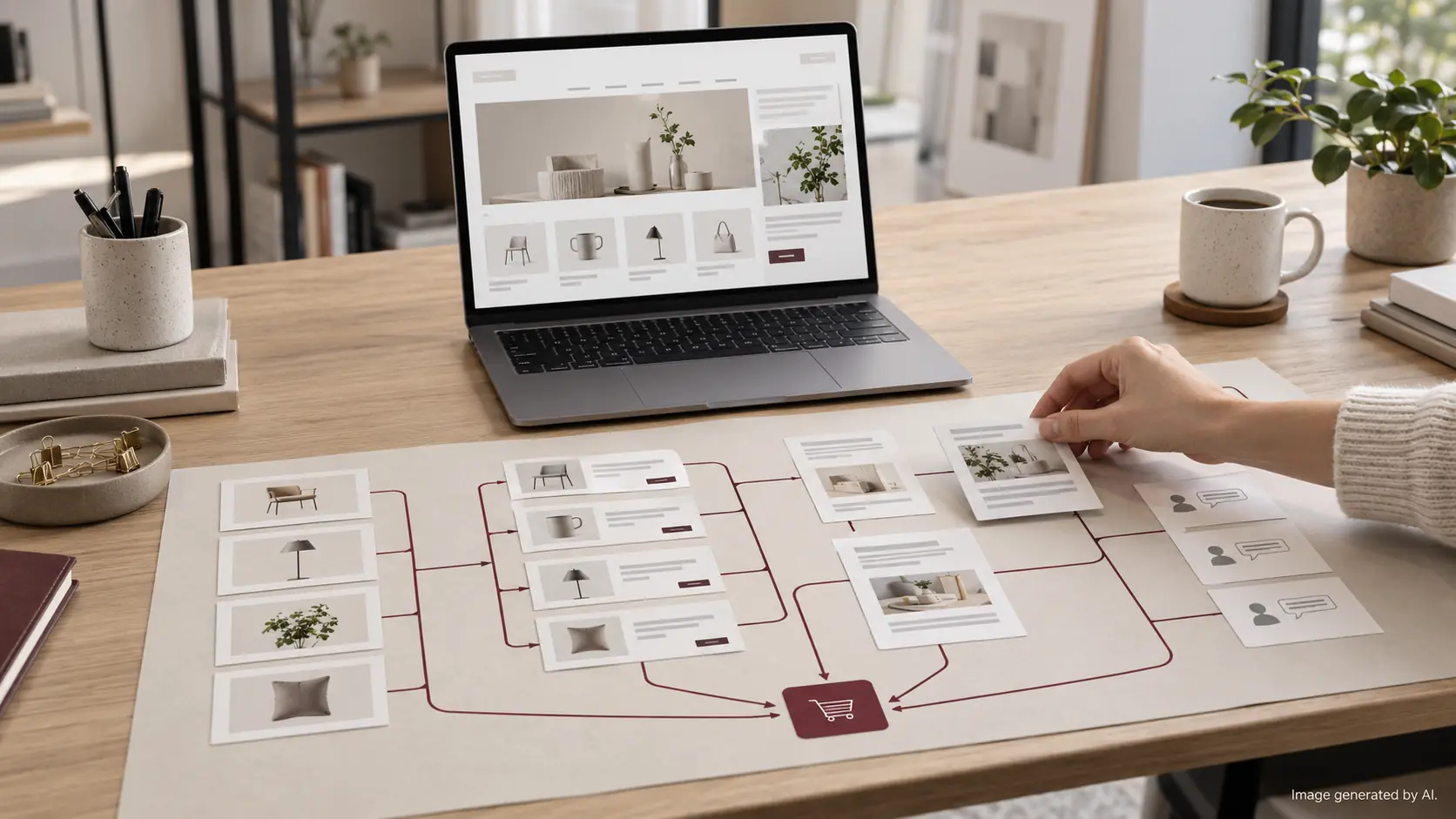 Uporządkowany system treści łączący produkty, kategorie i artykuły ze sprzedażą e-commerce